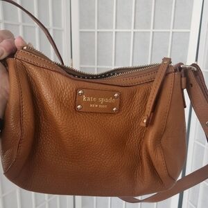 kate spade Brown Pebbled Leather Crossbody with Gold Hardware